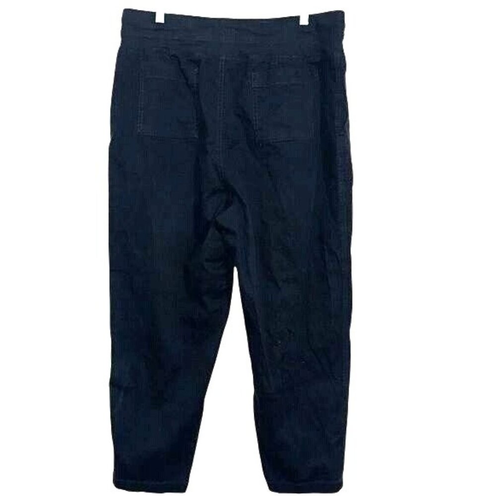 Terra & Sky Womens Black Drawstring Cotton Blend Pants 1X (16W-18W) Relaxed Fit - Picture 7 of 10